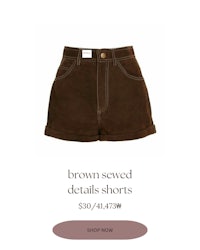 brown sewn details shorts