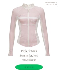 pink details tennis jacket