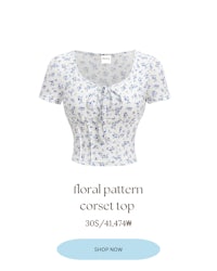 floral pattern corset top