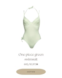 one piece green swimsuit