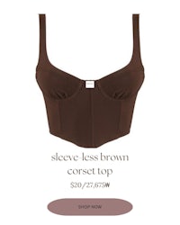 sleeveless brown corset top