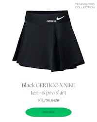 black gentico nike tennis pro skirt